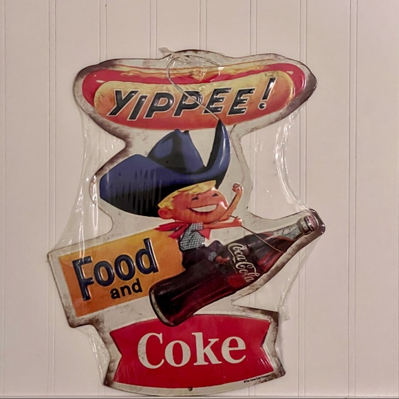 Open Road Brands Accents Cocacola Coke Yippee Embossed Die Cut Tin